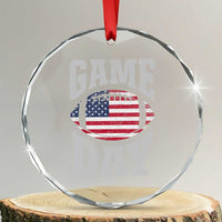 Game Day Football Crystal Glass Ornament Funny Sunday Retro Patriotic American Flag TS10