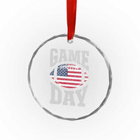Game Day Football Crystal Glass Ornament Funny Sunday Retro Patriotic American Flag TS10