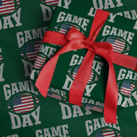 Game Day Football Wrapping Paper Roll Funny Sunday Retro Patriotic American Flag - Wonder Print Shop