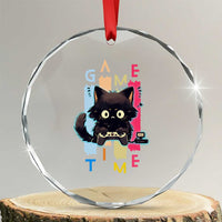 Game Time Crystal Glass Ornament Cute Black Cat Gamer Lover Gift TS12