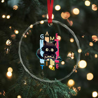 Game Time Crystal Glass Ornament Cute Black Cat Gamer Lover Gift TS12