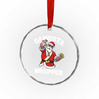 Gangsta Wrapper Funny Xmas Santa Hip Hop Crystal Glass Ornament TS09
