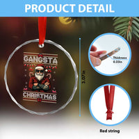 Gangster Santa Claus Hip Hop Rap Christmas Cool Crystal Glass Ornament - Wonder Print Shop