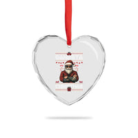 Gangster Santa Claus Hip Hop Rap Christmas Cool Heart Crystal Glass Ornament - Wonder Print Shop
