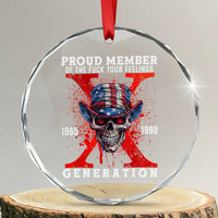 Generation X Skull Crystal Glass Ornament Proud Member Of The F Your Feelings Gen X 1965 1980 - Wonder Print Shop