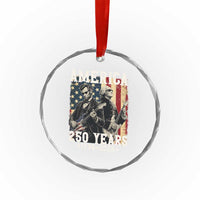 George Washington Abe Lincoln Playing Guitar Crystal Glass Ornament USA 250th Anniversary Guitarist Graphic