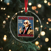 George Washington America's 1st Influencer Crystal Glass Ornament Funny Founding Father USA