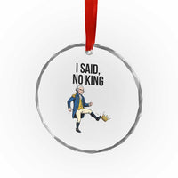 George Washington Kicking Crown Crystal Glass Ornament Funny No Kings Meme Gift TS12