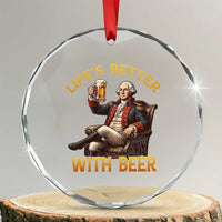 George Washington Lifes Better With Beer Crystal Glass Ornament Funny Founding Father Beer Lover