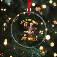 George Washington Lifes Better With Beer Crystal Glass Ornament Funny Founding Father Beer Lover
