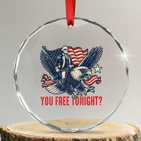 George Washington Rides Bald Eagle Crystal Glass Ornament You Free Tonight Patriotic 4th of July TS02