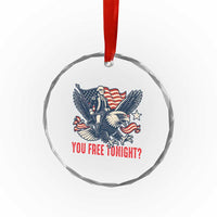 George Washington Rides Bald Eagle Crystal Glass Ornament You Free Tonight Patriotic 4th of July TS02