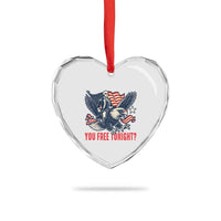 George Washington Rides Bald Eagle Heart Crystal Glass Ornament You Free Tonight Patriotic 4th of July - Wonder Print Shop