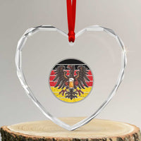 German Eagle Beer Lover Heart Crystal Glass Ornament Vintage Bavarian Oktoberfest Beer