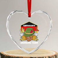 Germany Drinking Team Heart Crystal Glass Ornament Germany Beer Festivals Oktoberfest Alpine hat Barley - Wonder Print Shop