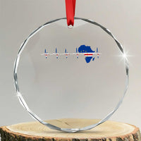 Germany Heartbeat EKG Deutschland Flag Map Crystal Glass Ornament