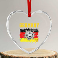 Germany Soccer Fan Heart Crystal Glass Ornament German Football Game Day Supporter
