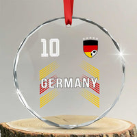 Germany Soccer Sports Graphic Number 10 Jersey Style Crystal Glass Ornament Proud German Football Fans Game Day Pride