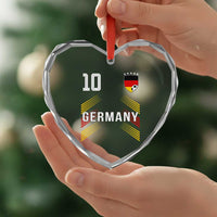 Germany Soccer Sports Graphic Number 10 Jersey Style Heart Crystal Glass Ornament Proud German Football Fans Game Day Pride