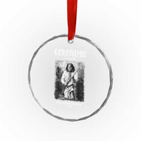 Geronimo Apache Leader American Indian History Crystal Glass Ornament