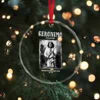 Geronimo Apache Leader American Indian History Crystal Glass Ornament
