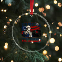Get In Loser We're Crossing The Delaware Uncle Sam Style Crystal Glass Ornament Funny George Washington Pointing Vintage American Flag Patriotic