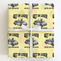 Get In Loser We're Late For Easter Wrapping Paper Roll Funny Easter Raccoon Frog Goose Humor