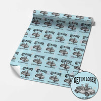 Get In Loser We're Late For Easter Wrapping Paper Roll Funny Easter Raccoon Frog Goose Humor
