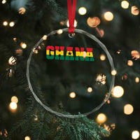 Ghana Flag Crystal Glass Ornament Varsity Lettering Design Ghanaian Pride Heritage Graphic