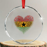 Ghana Flag Heart Ghanaian Flag Crystal Glass Ornament Heart Fireworks Patriotic Independence Day Celebration Graphic