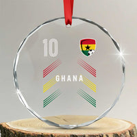 Ghana Soccer Sports Graphic Number 10 Jersey Style Crystal Glass Ornament Proud Ghanaian Football Fans Game Day Pride