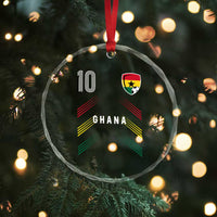 Ghana Soccer Sports Graphic Number 10 Jersey Style Crystal Glass Ornament Proud Ghanaian Football Fans Game Day Pride