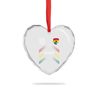 Ghana Soccer Sports Graphic Number 10 Jersey Style Heart Crystal Glass Ornament Proud Ghanaian Football Fans Game Day Pride