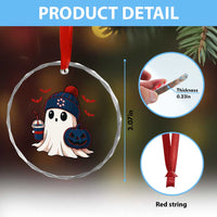 Ghost Halloween Crystal Glass Ornament Retro Patriots Halloween Costume TS10