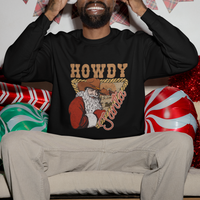 Howdy Santa Cowboy Vintage Western Christmas Sweatshirt - Wonder Print Shop
