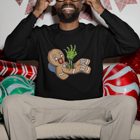 Scary Zombie Gingerbread Krampus Christmas Broken Cookie Sweatshirt - Wonder Print Shop
