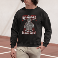 Veteran PTSD Sweatshirt All Warriors Leave War But War Never Leaves Them Skeleton Soldier - Wonder Print Shop