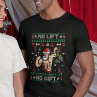 Christmas T Shirt No Lift No Gift Santa Gym Coach - Wonder Print Shop
