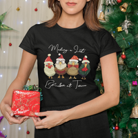 Christmas T Shirt Making A List Chicken It Twice Cute Santa Cuck - Wonder Print Shop