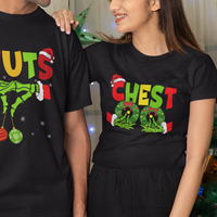 Christmas Couples T Shirt Chestnuts Xmas Matching Family Funny Chest Skeleton - Wonder Print Shop