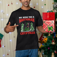 Mothman Christmas T Shirt We Wish You A Mothman Cryptmas Cryptid Cryptidcore - Wonder Print Shop