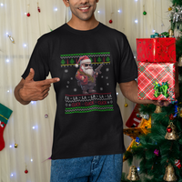 Christmas T Shirt Santa Claus Gun Click Click Sing Fa La La La - Wonder Print Shop