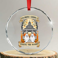 Gilmore Ghouls Halloween Ghost Crystal Glass Ornament Cute Couple Spooky Boo with Fall Gazebo TS02