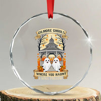 Gilmore Ghouls Halloween Ghost Crystal Glass Ornament Cute Couple Spooky Boo with Fall Gazebo TS02