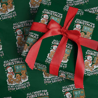 Gingerbread Classroom 67 Meme Wrapping Paper Roll Funny Christmas Teacher My Students To Stop Saying Six Seven - Wonder Print Shop