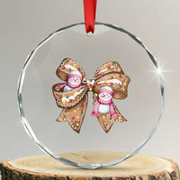 Gingerbread Coquette Bow Xmas Crystal Glass Ornament Cute Snowman Girly Gifts For Her TS10