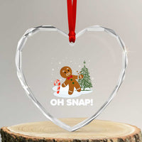 Gingerbread Heart Crystal Glass Ornament Oh Snap Funny Christmas Cookie Baking Squad - Wonder Print Shop