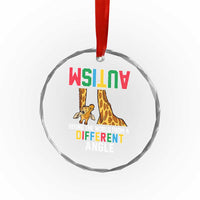 Giraffe Autism Awareness Crystal Glass Ornament Seeing World Different Angle - Wonder Print Shop