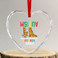 Giraffe Autism Awareness Heart Crystal Glass Ornament Seeing World Different Angle - Wonder Print Shop