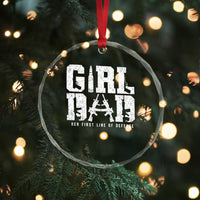 Girl Dad Crystal Glass Ornament Vintage Her First Line Of Defense Gun Lovers Fathers Day